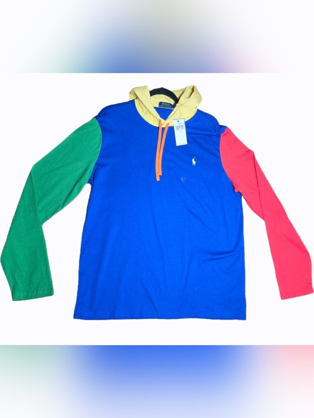 Polo Ralph Lauren Color Blocked Hooded Tee Shirt Size Large NWT
